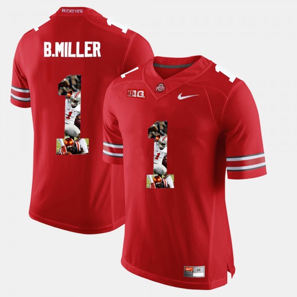 Ohio State Buckeyes Braxton Miller Men's #1 Scarlet Pictorial Fashion College Football Jersey 2404KQTF6